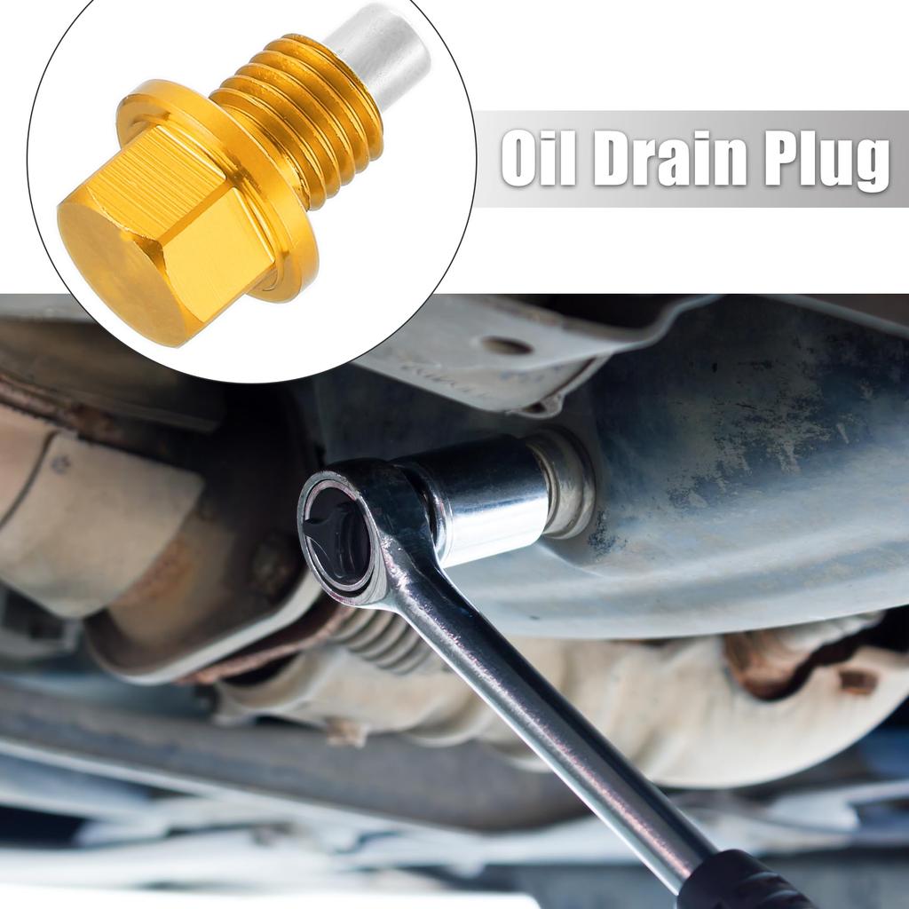 X AUTOHAUX Oil Drain Plug Magnetic Aluminum Sump Drain Nut