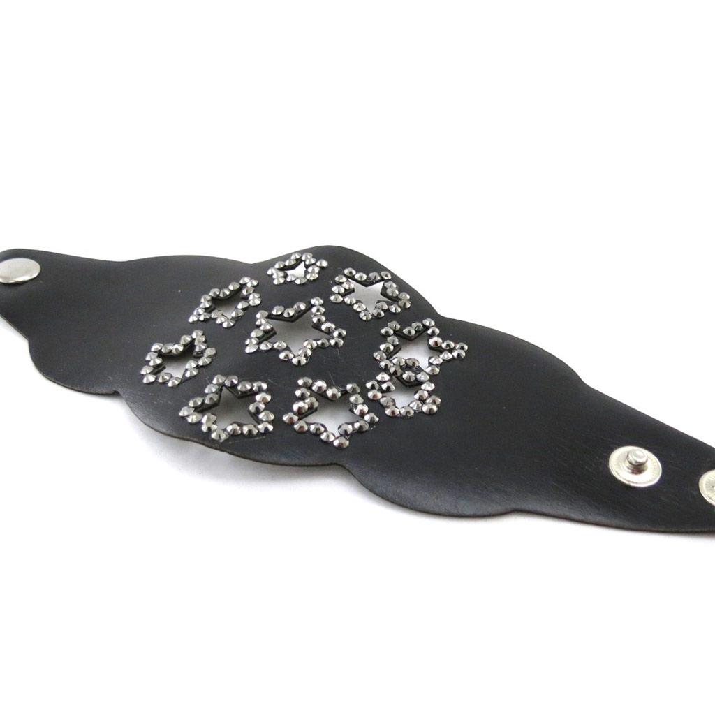 Les Trésors De Lily [J1721] - Black Gray 'Stars' Designer Bracelet