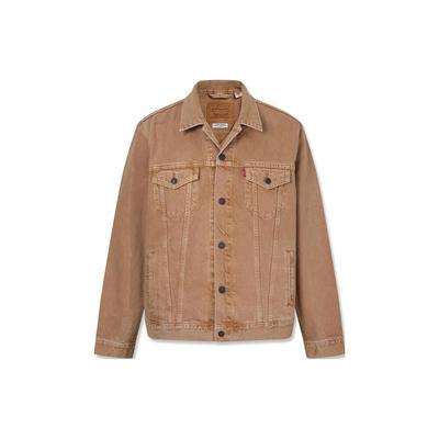 Chaqueta Casual de Mezclilla de Manga Larga y Monobotón de Color Sólido Levis para Hombre, Chaquetas Marrón 72334-0668