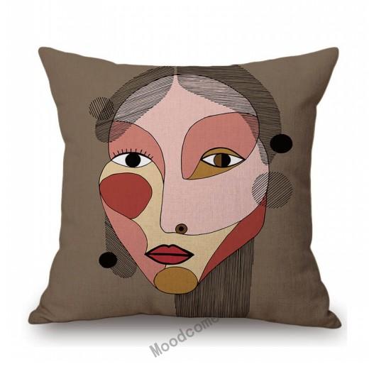 Picasso Abstract Cartoon Face Oil Painting Cotton Linen Home Decorative Sofa Pillow Case World Famous Car Cushion Cover
