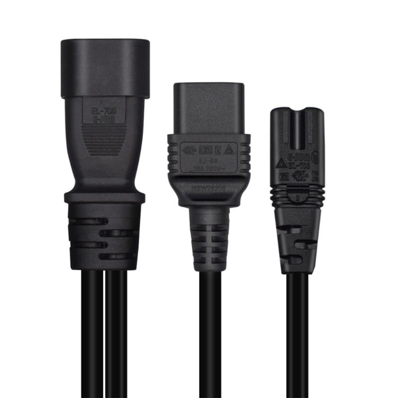 1ft IEC 320 C14 to C7 + C19 Power Cable,C14 Male to C7 + C19 Female Y Splitter AC Conversion Cable for Printers Scanners