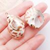 White & Yellow Electroplated Ocean Shell Conch Pendant Charm for DIY Jewelry