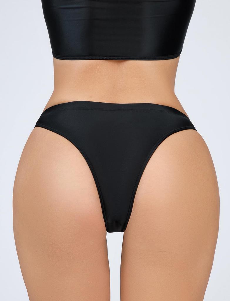 Maeau Shiny Sheer Sexy Comfortable and Brazilian Sizes C and L Women's T-Back Panties, Underwear, Low-Rise, Panties, Breathable, Style, Seamless,