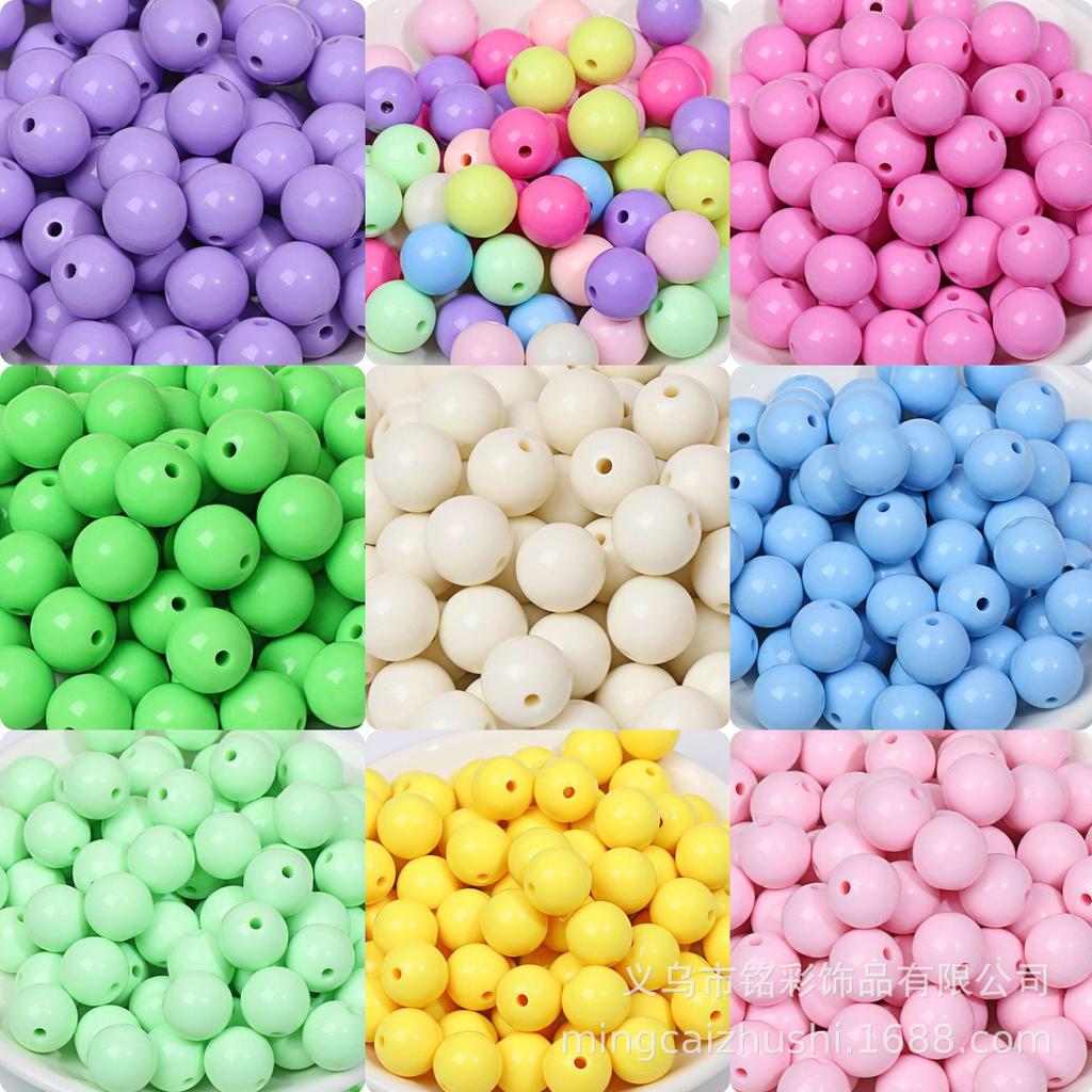 Eco-Friendly Acrylic Macaron Round Beads for DIY Jewelry Bracelets