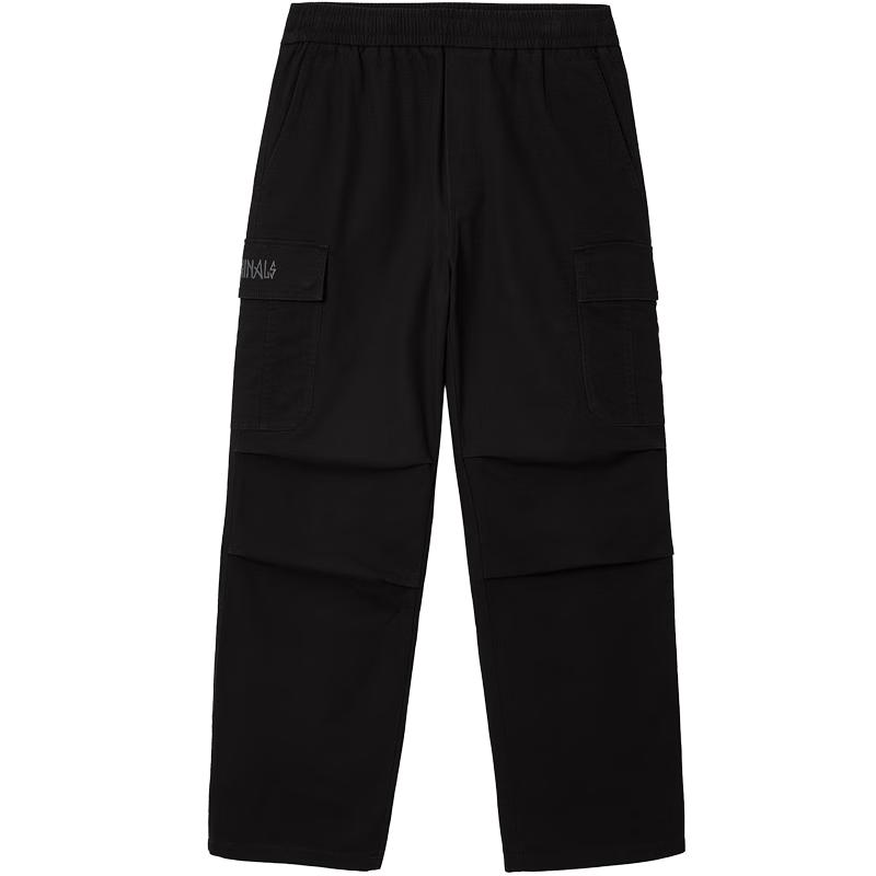 JACK&JONES Men's Loose Fit Cargo Pants with Letter Embroidery