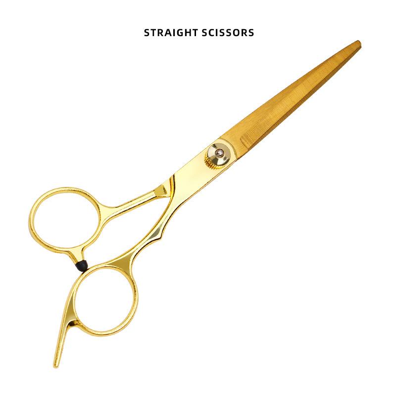 Professional Gold Hairdressing Scissors - Straight & Thinning Shears for Bangs