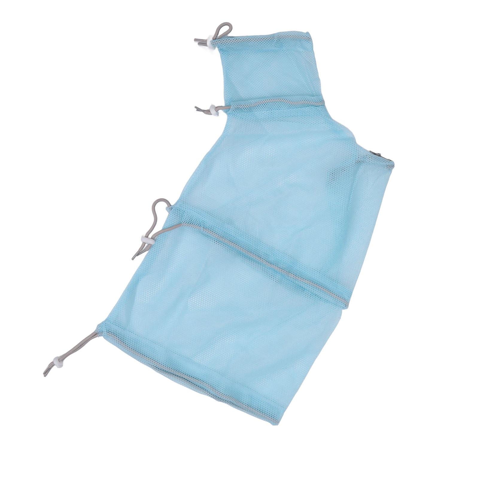 

Сумка для купания кошек Предотвращает укусы Предотвращает царапины Дышащая Регулируемая сетка для душа для домашних кошек Третье поколение Синяя