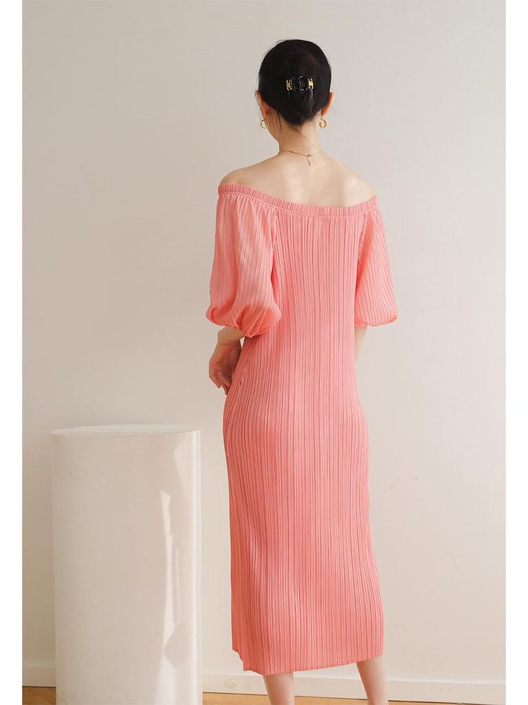 2026 Summer Miyake High-End Pleated Loose Pastoral Dress