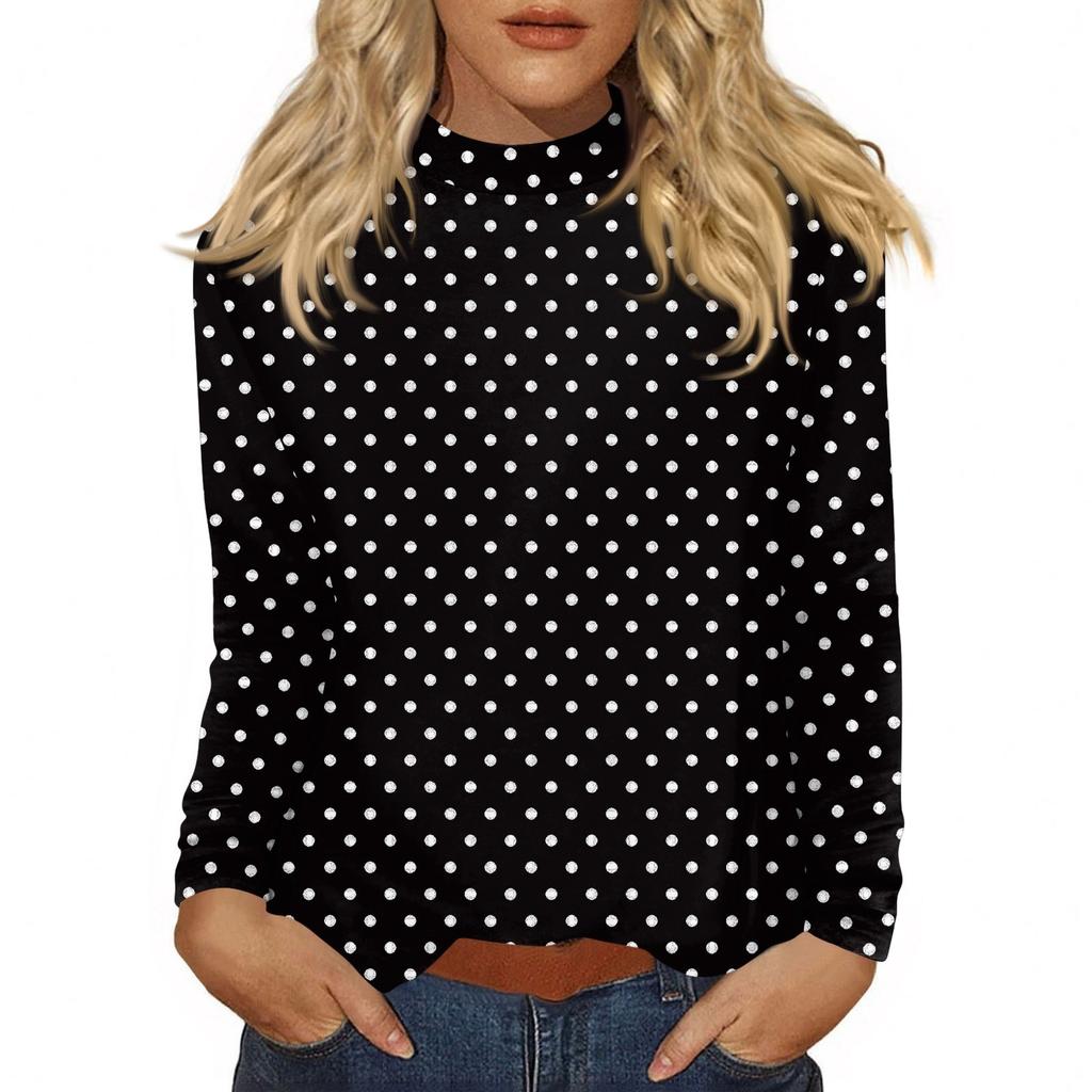 Women's Daily Casual Long Sleeve Mid Collar Top