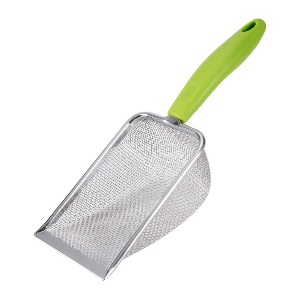 

Mesh Screen Fine Hole Cat Litter Shovel Ergonomic Handle Pet Cleaning Tool Cat Products зелений