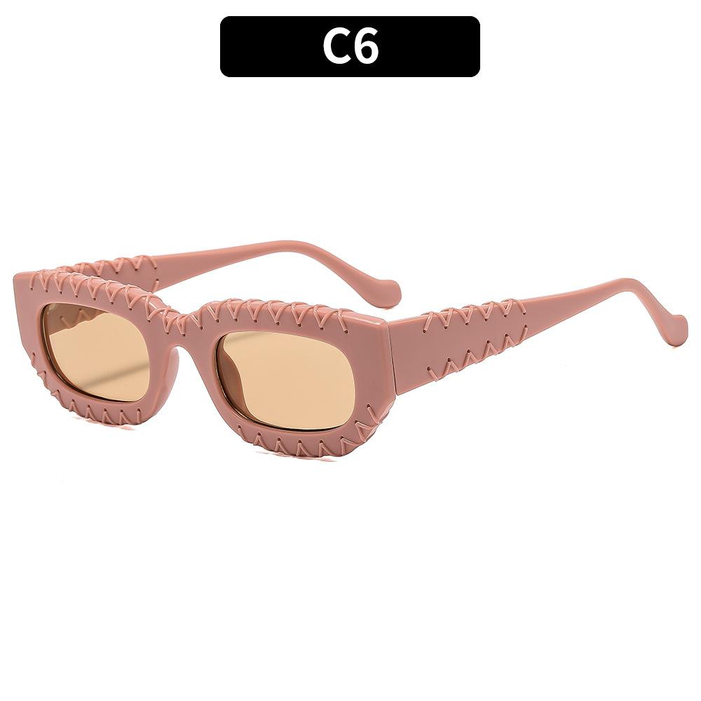 Women's sunglasses, men's and women's fashion square braided sunglasses
