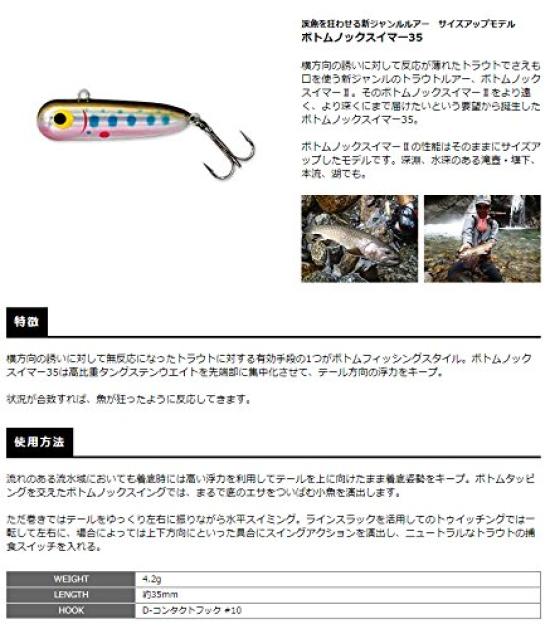 SMITH LTD Vibration Bottom Knock Swimmer Akakin Lure 35, Approx. 35mm, 4.2g, #07