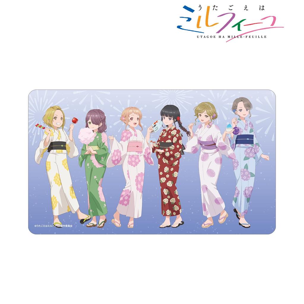 TV-Anime [Utagoe wa Mille-feuille] Original-Illustrationen Gruppe Sommerfest Version. Mehrzweck-Schreibtischunterlage