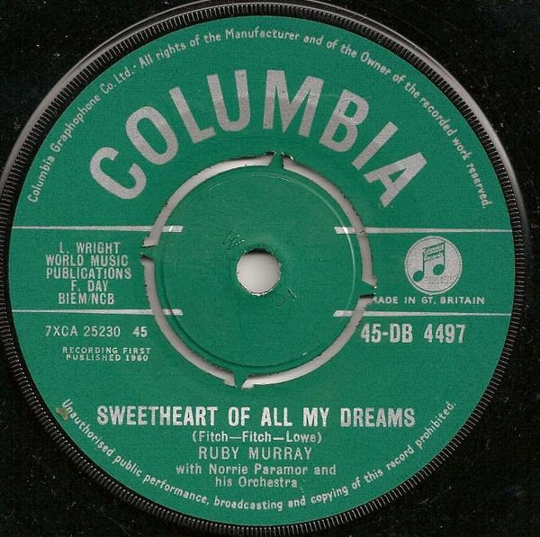 

7inch Record RUBY MURRAY, NORRIE PARAMOR & HIS O - My Little Corner Of The World 45DB4497 Columbia 1960 UK Pop Used