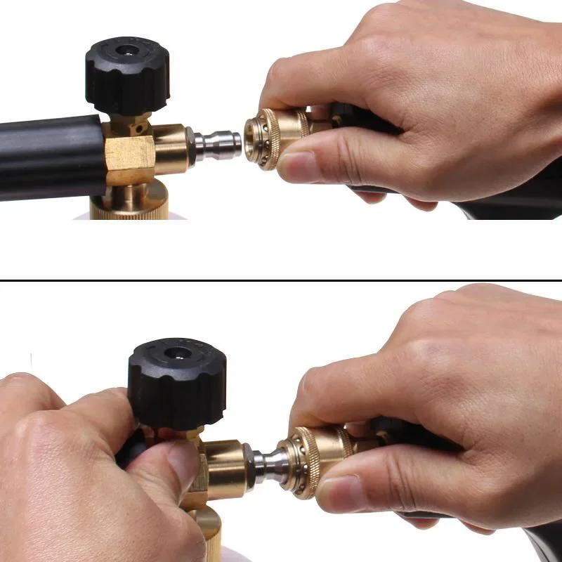 Hochdruckreinigerpistole Schneeschaumlanze 1/4" Schnellanschluss Seifenschaumkanone Generator Autowäsche Reinigungsflasche 1L 3000PSI