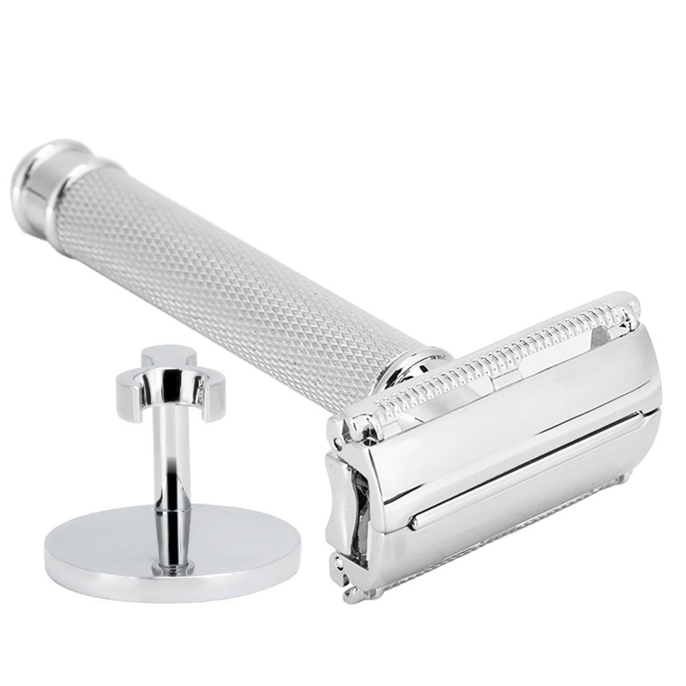 

Men Double Sided Manual Shaver Portable Hair Removal Beard Shaver Face Grooming Tool