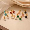 Luxury Titanium Steel Stud Earrings - 18K Gold, Colorfast, High-End European & American Design for Women