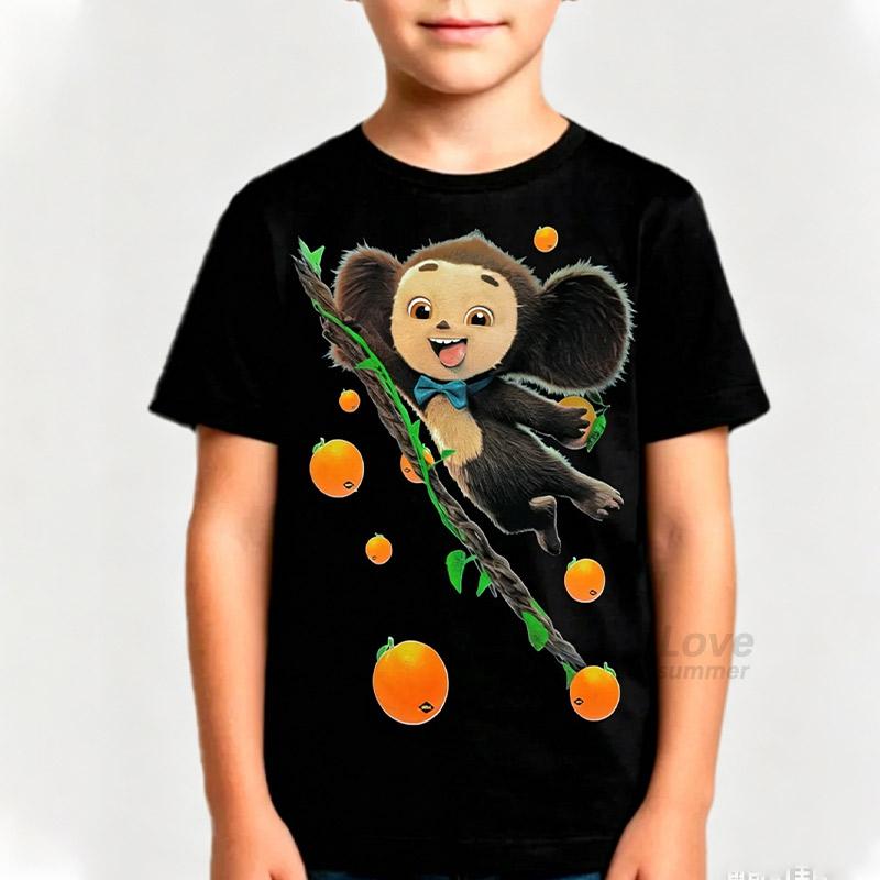 Cheburashka kids t-shirts Girls boys Cartoon boys girls teen summer kids t shirt children short sleeves
