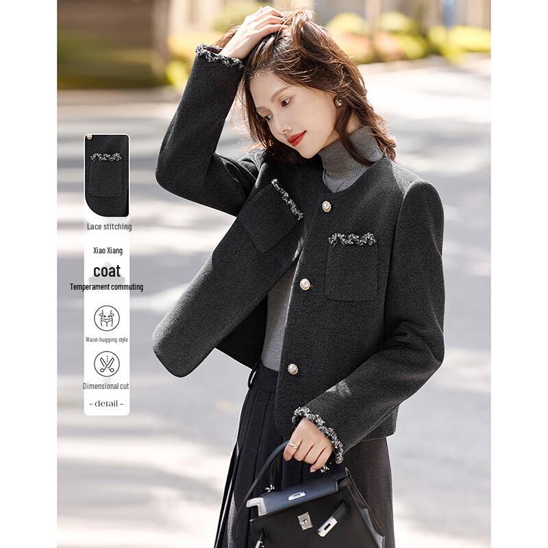 

Женская дизайнерская короткая куртка с кружевными манжетами L