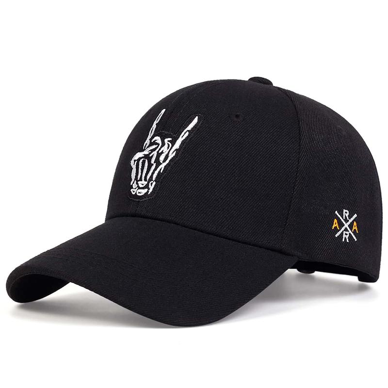 Unisex Skeleton Fingers Embroidery Baseball Caps Spring Autumn Outdoor Adjustable Casual Hats Sunscreen Hat