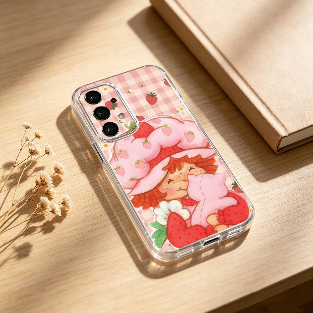 S-Strawberry S-Shortcake Wave Phone Case For Samsung S25,24,21,22,23,30,Ultra,20,Plus,Fe,Lite,Note Transparent Cover