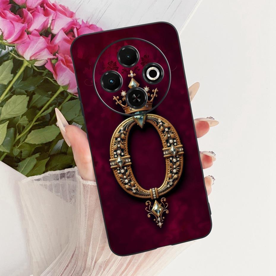2025 Fashion Crown Letter Case For Tecno Spark 30C 30 Pro 4G Black Silicone Soft Cover For Tecno Spark30C 30 30Pro Phone Cases