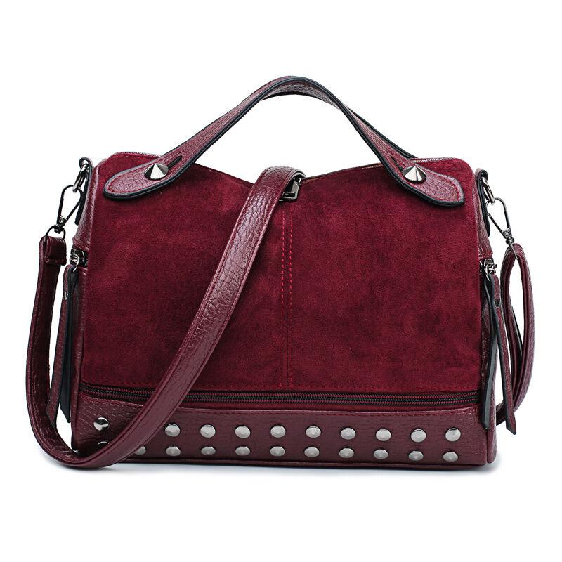 Women's bag Rivet handbag Fashion matte locomotive bag Women's shoulder bag