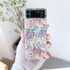 Etui dla Samsung Galaxy Z Flip 4 3 Flip4 Flip3 Wzór Dżungla Leopard Róża Jeleń Malowane Przezroczyste Wstrząsoodporne Składane Twarde Tylne Etui