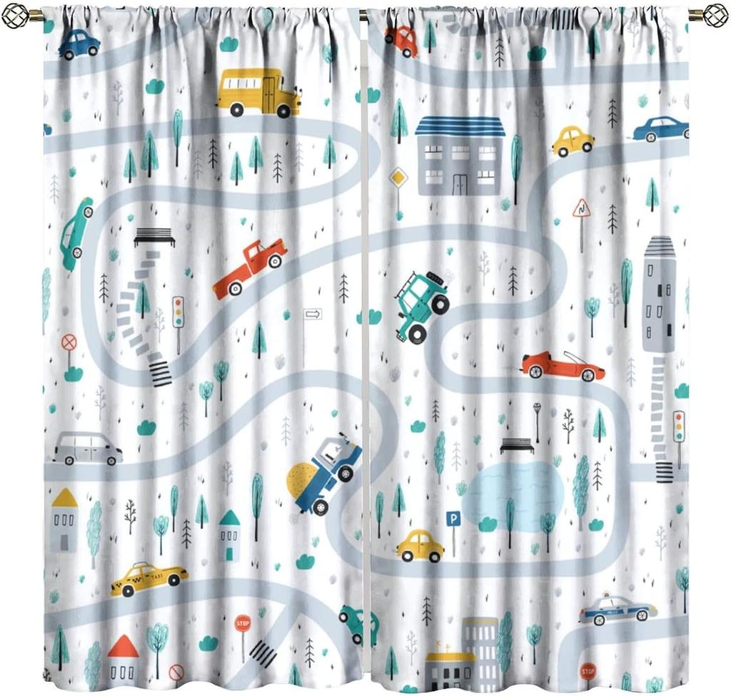 Colorful Inspirational Kids Curtains Quotes Cute Child Cartoon Motivational Rainbow Sun Rod Pocket Window Drapes For Kitchen