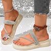 Fashion Crystal Butterfly Clip Toe Sandals Women 2025 Summer Beach Vocation Shiny Straps Wedges Slides Woman Chunky Platform Flip Flops