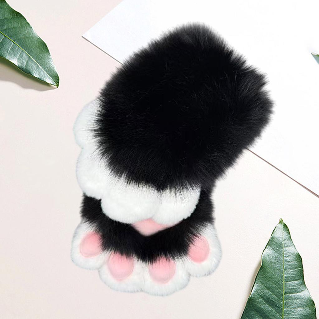 Guanti Zampe di Gatto in Pelliccia Sintetica Zampe Therian Paws Peluche Fursuit Zampe Halloween Cosplay Costume Zampe di Volpe Animale Manopola Donna Uomo