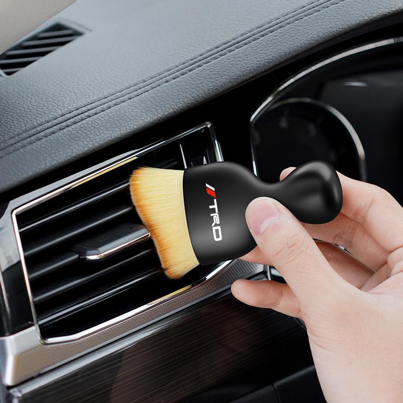 Car Interior Cleaning Soft Brush Dust Remover Auto Accessories for Toyota GR TRD Yaris Hilux Corolla Prius Avensis Emblem Auris Rav4