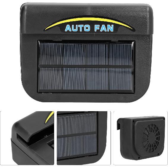 Air Vent Radiator Window Windshield Auto Air Vent,Solar Powered Car Exhaust Fan Solar Ventilator Car Radiator Fan, Radiator Ventilator System, 0.5W,