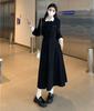 [Original Practice] Early Autumn Black Dress Children Xiaoxiang Hepburn Style Waist and Thin Dress with a Whole