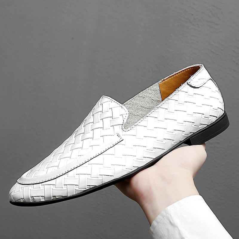 

Fashion Luxury Brand Leather Mens Shoes Male Wedding Slip on Loafers Male Comfortable Slip on Moccasins Versatile Male Business Shoes 44