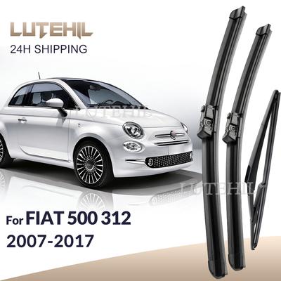 Para FIAT 500 312 2007-2017 2008 2009 2010 2011 Escobillas Limpiaparabrisas Delanteras y Traseras Cepillos Ventana Parabrisas 24"+14"+12\"