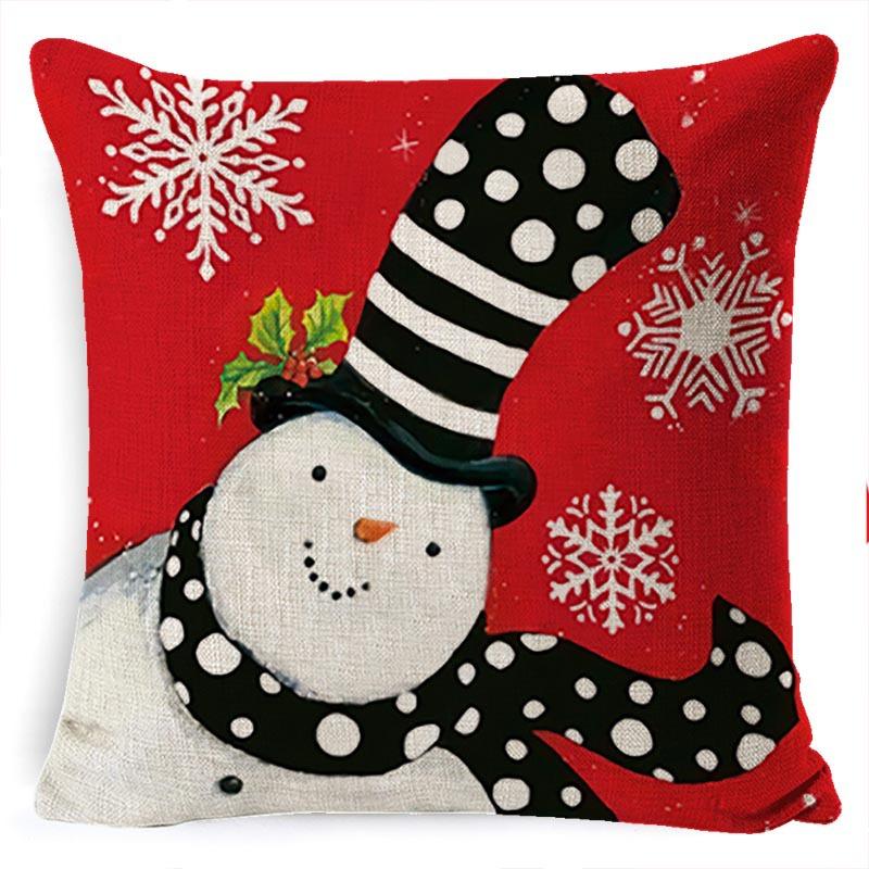 Pillow Cushion Cover Linen Santa Claus Pillow Cover Linen Material