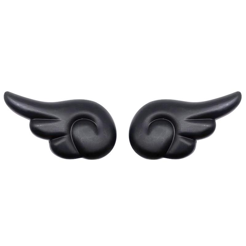 

2pcs Lovely Angel Wings Shoes Charms Accessories Black White DIY Shoes Buckle Cartoon Shoes Buckles Decor Removable Shoe Pendant чёрный
