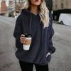 European & American Style Women's Hooded Fleece Sweatshirt Jacket
