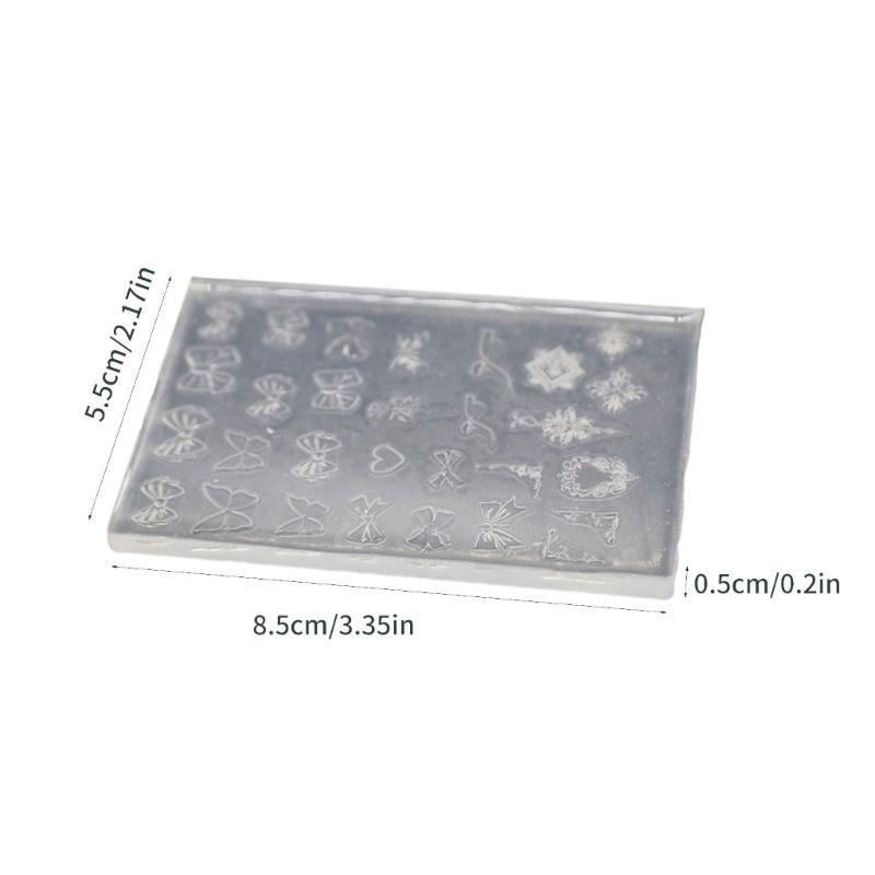 Thin Silicone Nail Art Mold Transparent Bowknot Stamping Plate Nails Stencils DIY Manicure Mould Tools for Manicurists
