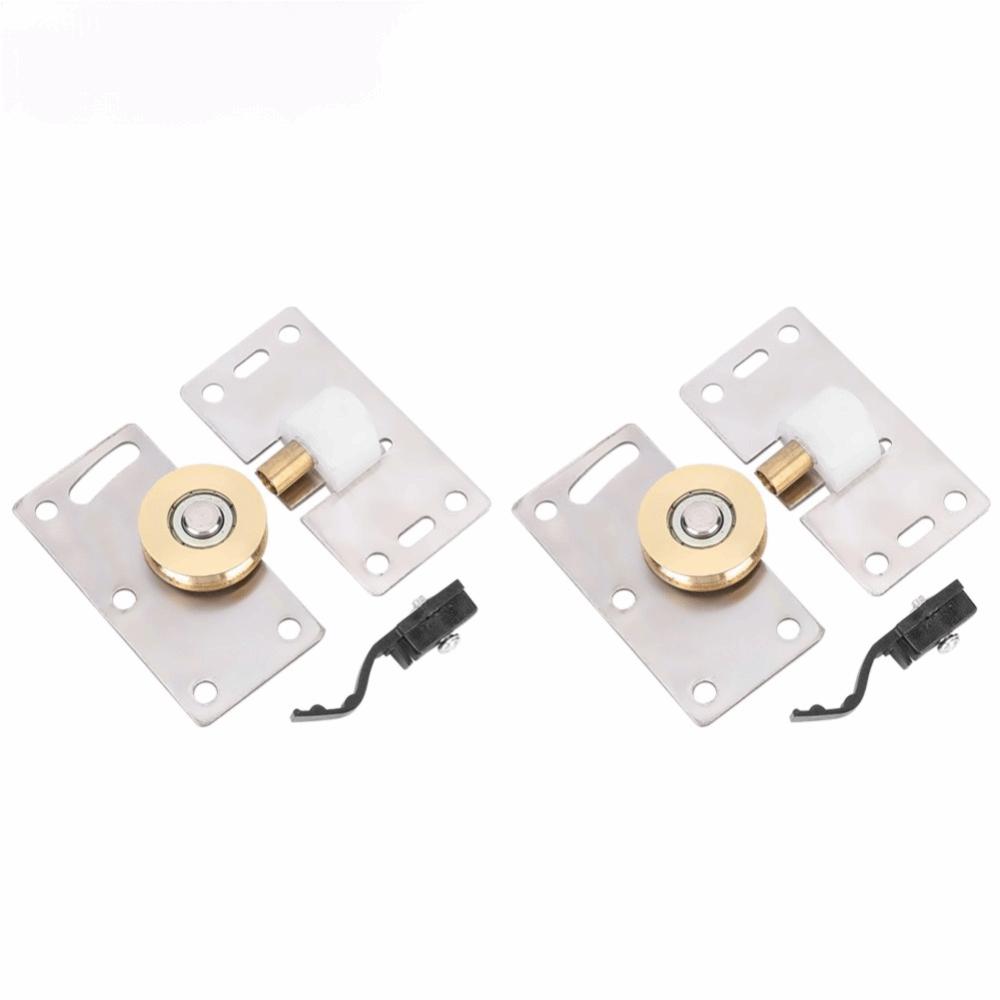 2pcs Smooth Sliding Door Roller Stainless Steel Wardrobe Door Roller Sliding Door Wheel Bypass Door