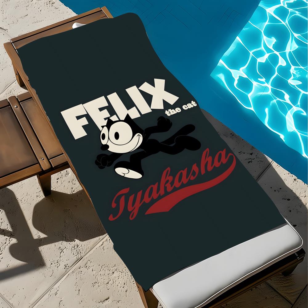 Cartoon Felix the Cat Towel Towel Soft Pool Gift For Travel Gym Shower Cool Camping Quick Dry Sports  Large Beach Towel