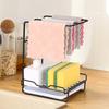 Kitchen Storage Rack Wall-Mounted Design Space-Saving Installation No-Hole Punching Sponge Towel Holder Home Restaurant Organizer
