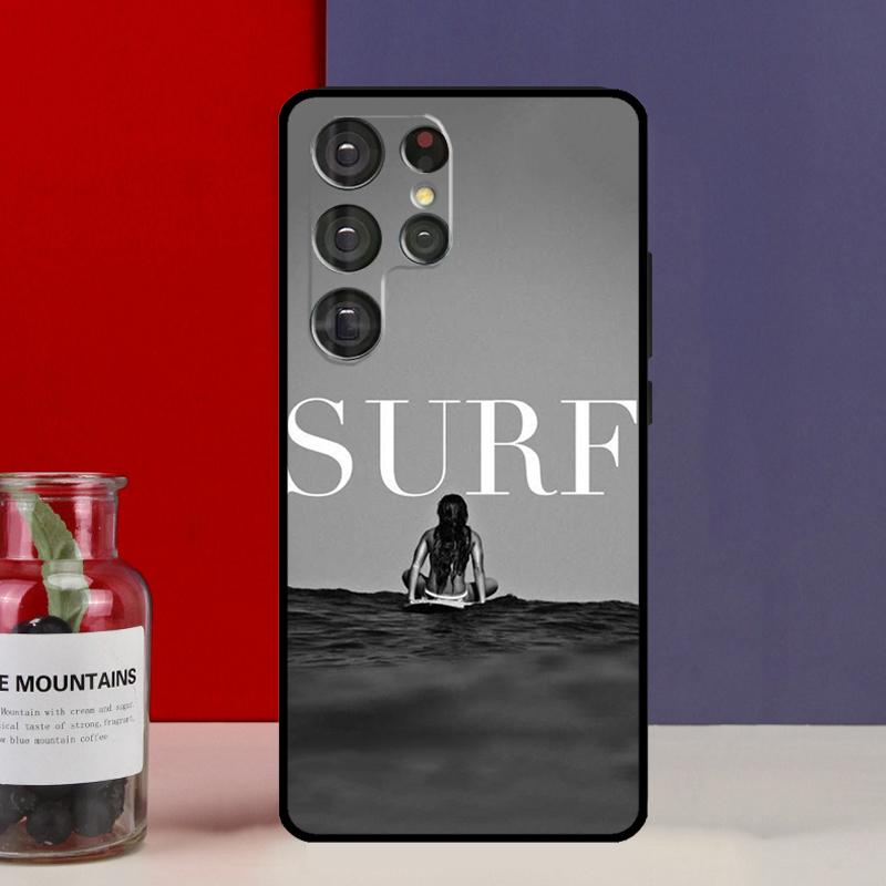 Surfboard Surfing Surf Girl Funda Case For Samsung Galaxy S25 Ultra S9 S10 S20 S22 Plus S21 FE S23 S24 Ultra Phone Cover