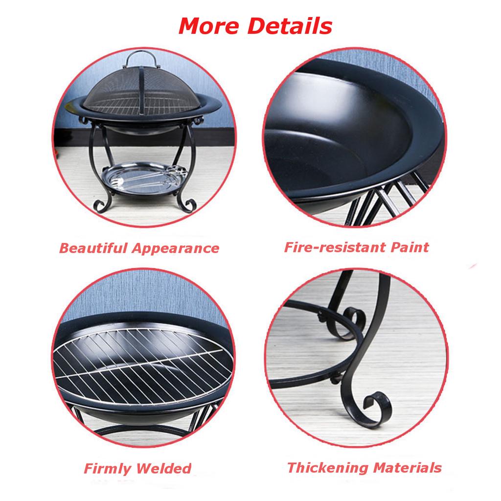 Outdoor BBQ Portable Barbecue Burner Cooker Patio Fireplace Stove Camping Grills