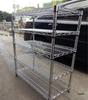 Movable Chrome Wire Mesh Shelving Unit with Wheels - Stainless Steel Storage & Display Rack