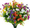 10 Bundles Artificial Faux Plants Flowers-Colorful Eucalyptus for Outdoor Spring & Summer Decoration! Realistic,UV Resistant Fake Plants Ideal