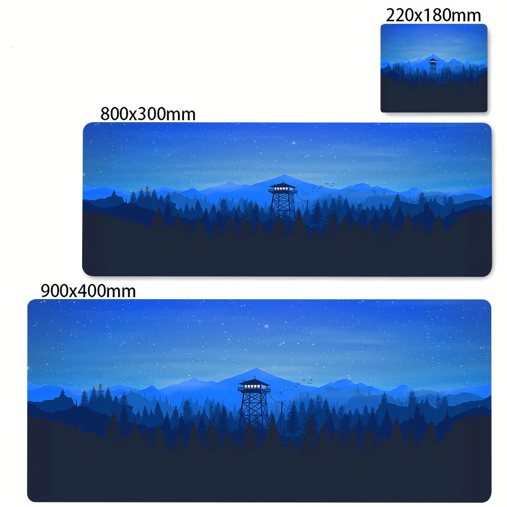 XXL Gummi Tiefwald Großes Mauspade Firewatch Mauspade Gamer Rutschfeste Kunst Schreibtischmatte Computer Laptop Pads 90x40cm Tastaturmatten