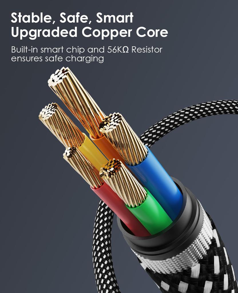 Magtame Fast Magnetic Metal Double Memory Compatible with and USB A to C Devices USB-C Cable, Charging, QC3.0 Compatible, Adsorption,