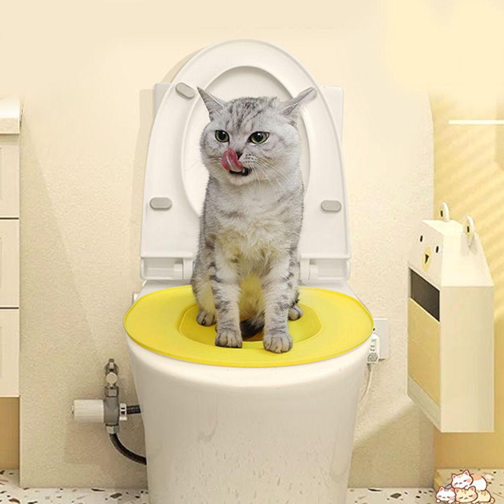 Teach To Use Cat Toilet Training Kit Reusable Cat Toilet Trainer  Box for Pet Cleaning